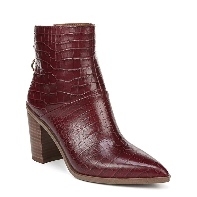 Franco Sarto Mack Booties (Wine Crocco Print Leather)