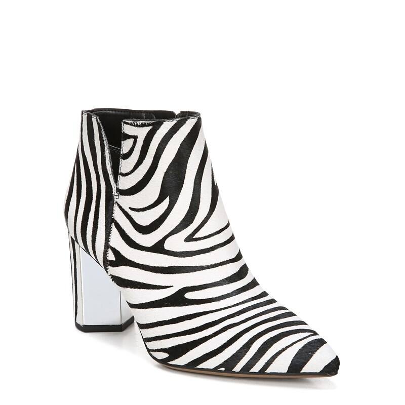 Franco Sarto Women's Nest Booties (Black/White Zebra Pring Calf Hair)