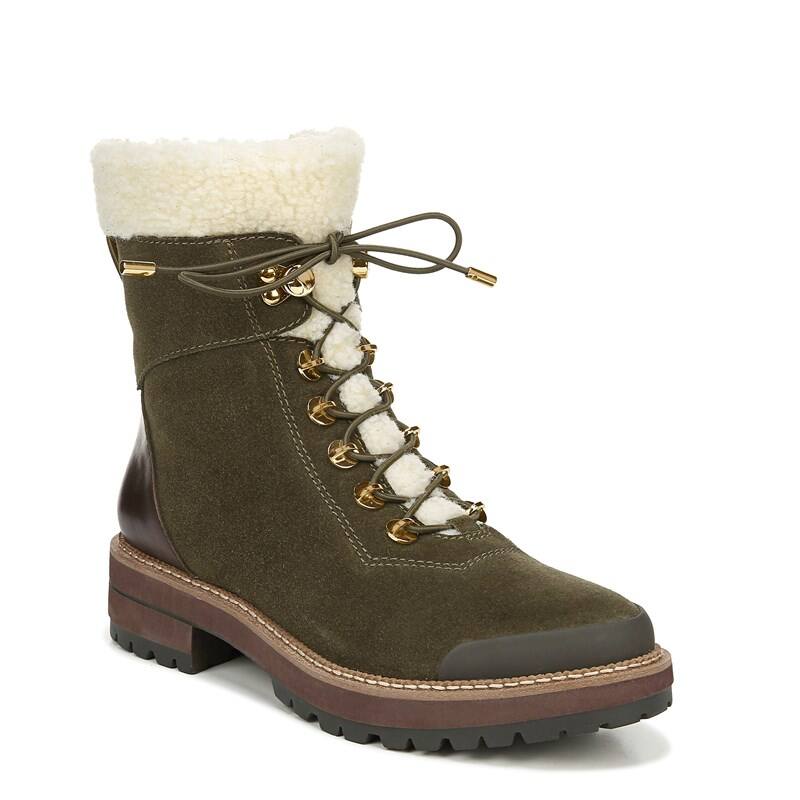 Franco Sarto Women's Rosella Boots (Green/Hickory Waterproof Suede)