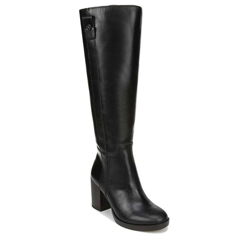 Franco Sarto Kendra Wide Calf Boots (Black Leather)
