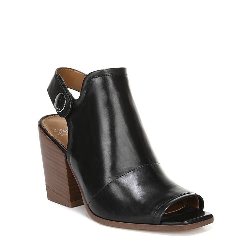 Sarto by Franco Sarto Icelynn Peep Toe Booties (Black Leather)